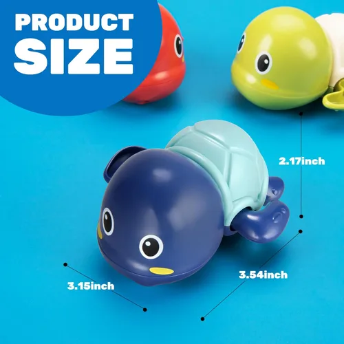 Miniatura 7 de TOHIBEE Juguetes de Baño, Juego de 3 Lindas Tortugas Nadadoras de Baño para Niños Pequeños de 1 a 3 años, Nuevos Juguetes de Agua de Bañera