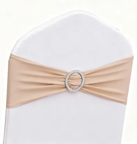 Miniatura 16 de Bandas para Sillas Azul Bebé Paquete de 100, Bandas para Sillas de Spandex Azul Claro para Boda Fiesta Cumpleaños Fundas de Sillas Plegables