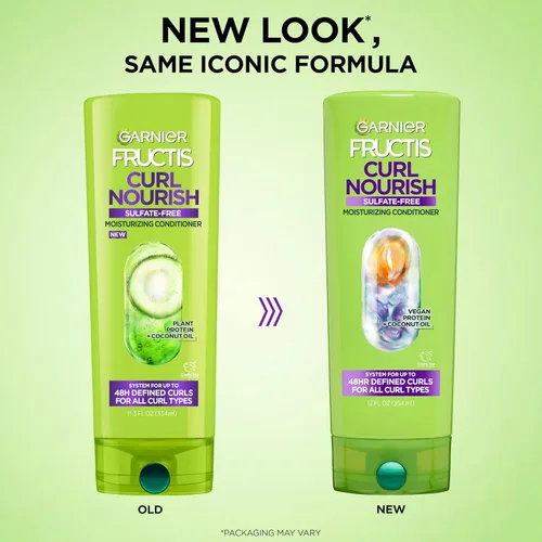 Miniatura 3 de Garnier Fructis Curl - Acondicionador hidratante nutritivo para cabello rizado, proteína vegetal y fórmula de aceite de coco, hasta 48 horas