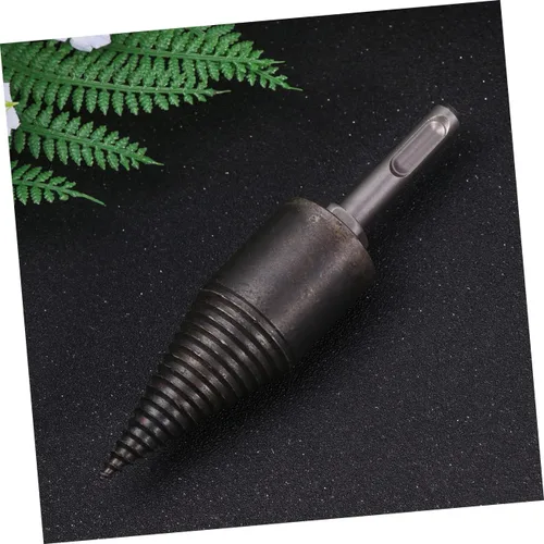 Miniatura 2 de Taladro de división con mango triangular, herramienta de corte resistente para el hogar para división eficiente de leña, negro redondo
