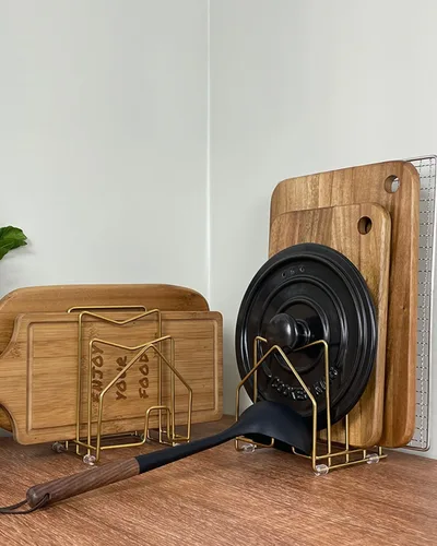 Miniatura 3 de Organizador de tapa para olla, soporte para tabla de cortar dentro del gabinete, organizador de ollas y sartenes de acero inoxidable 304, cubierta