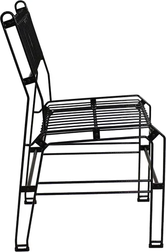 Miniatura 9 de Sunnydaze Silla de comedor moderna sin brazos de alambre de acero para interiores y exteriores, capacidad de peso de 240 libras, color negro, 23.75
