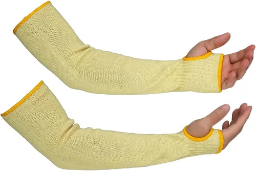 Miniatura 8 de Mangas de soldadura negras de Kevlar para brazos con agujero para el pulgar de 19 pulgadas de largo, manga de brazo de seguridad con corte, mangas