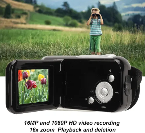 Miniatura 2 de ASHATA Cámara digital portátil 1080P HD 16MP, videocámaras de video con zoom 16x, pantalla LCD de 2 pulgadas, temporizador automático, grabación