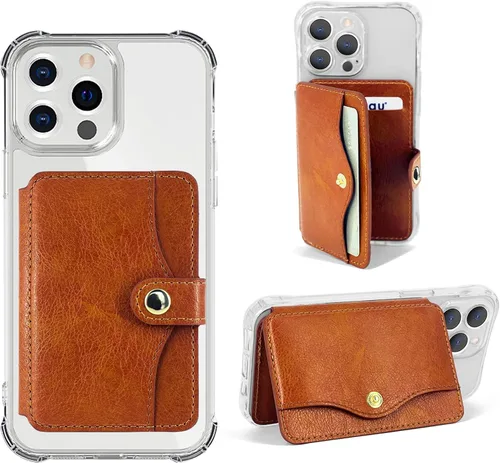 Miniatura 26 de M-Plateau Billetera para teléfono adhesiva, soporte delgado de tarjetas de crédito con adhesivo 3M para teléfono celular y funda de teléfono