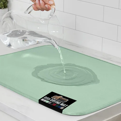 Miniatura 18 de GORILLA GRIP Tapete de microfibra ultra absorbente de agua, malla gruesa de secado rápido, almohadilla antideslizante para platos de fregadero