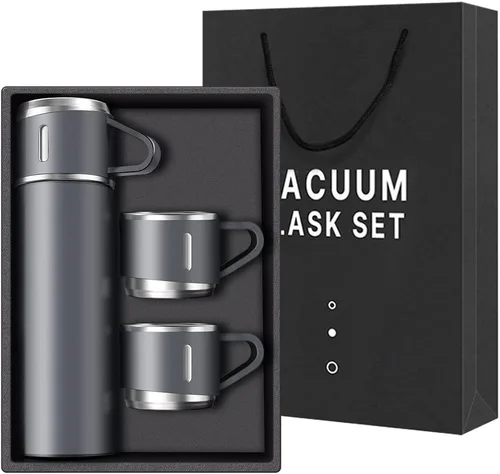 Miniatura 10 de Botella térmica de café, taza de viaje de acero inoxidable aislada al vacío, botella aislada de 16 onzas con taza para bebidas calientes y frías