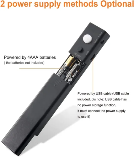 Miniatura 3 de VST Tira de luces LED de 2 metros, luz de cinta LED con sensor de movimiento y operada a batería para armario, escaleras, dormitorio