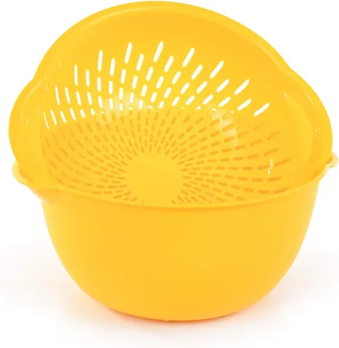 Miniatura 4 de Mintra Home - Tazón para mezclar con colador/colador, 2 piezas (grande, 4.5 L, negro)