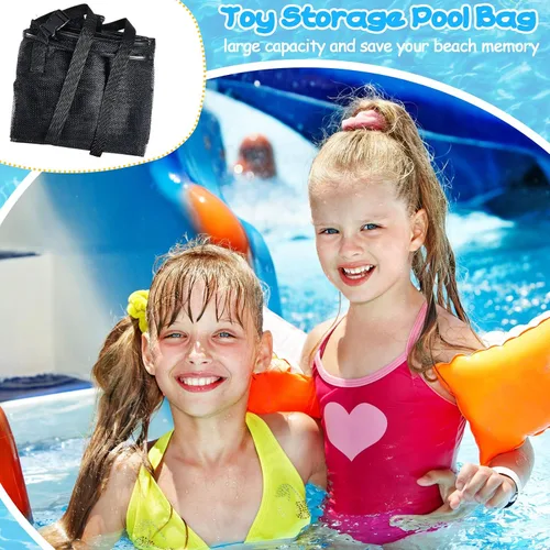 Miniatura 4 de Shappy Bolsa de almacenamiento para flotador de piscina, grande, ajustable, para colgar en la piscina, accesorios de playa, organizador de malla