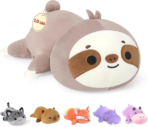 Miniatura 15 de Onsoyours Animales de peluche con peso original, lindo juguete de almohada de felpa de Capybara con peso positivo y suave, regalo para niños