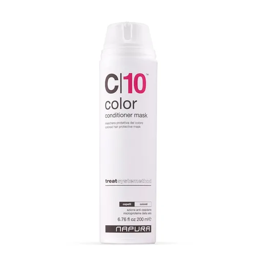 NAPURA Acondicionador C10 para cabello teñido (6.76 fl oz), máscara protectora de color para todo tipo de cabello con microproteínas de seda, mejora