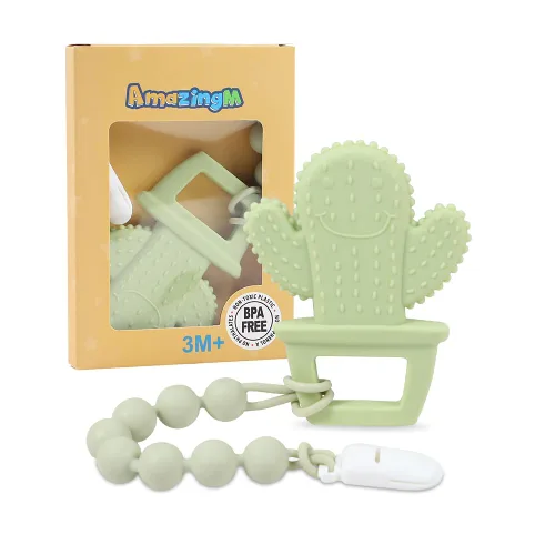 Miniatura 12 de Juguete mordedor de silicona de grado alimenticio para bebés con soporte para chupete, juguetes de dentición, juego de regalo para niños y niñas a