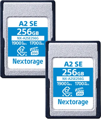 Nextorage Paquete de 2 tarjetas de memoria Cfexpress 4.0 tipo A de 256 GB VPG200 máx. lectura 1900MB/s máx. escritura 1700MB/s NX-A2SE256G