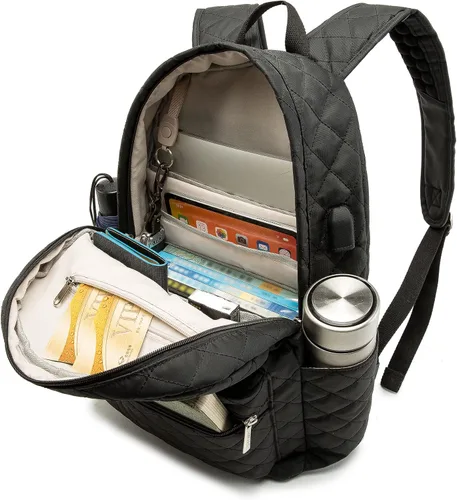 Miniatura 2 de Kinmac Mochila resistente al agua para laptop con puerto de carga USB para laptop de hasta 15.6 pulgadas (bordado)