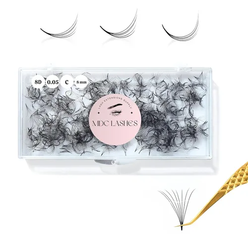 Miniatura 13 de 500 Abanicos de Pestañas Postizas 5D-20D, Grosor de 0.03-0.05-0.07, Rizos C/CC/D, 8-18mm Extensiones de Pestañas con Volumen, Pestañas Postizas