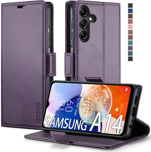 Miniatura 30 de Funda tipo cartera para Samsung Galaxy A13 5G con tarjetero [bloqueo RFID] con función atril magnética, funda de piel con tapa para Samsung Galaxy