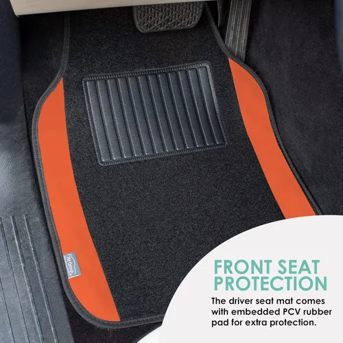 Miniatura 4 de FH Group Alfombrillas de Piso Automotrices – Ajuste Universal Alfombrillas de Alfombra Premium para Automóvil con Almohadilla para el Talón