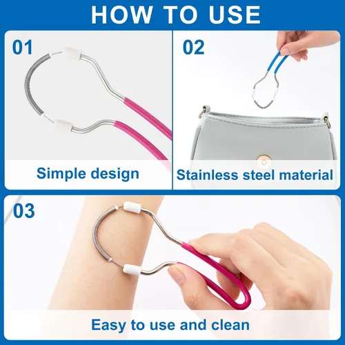 Miniatura 4 de 2 unidades de removedor de vello facial manual, depiladora de resorte facial de acero inoxidable con asa, herramienta de eliminación de vello facial