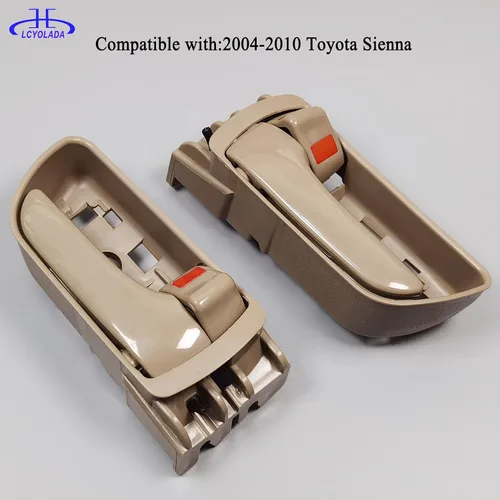 Miniatura 4 de 2 piezas de manijas interiores para puertas para Toyota Sienna 2004-2010, delantera izquierda y derecha, reemplaza 69206-AE010-E1, 69205-AE010, beige