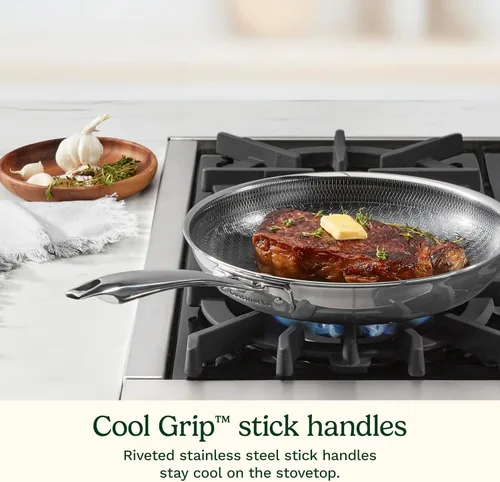 Miniatura 8 de Cuisinart FusionElite+ Juego de utensilios de cocina antiadherentes de acero inoxidable de tres capas, juego de cocción de sartenes de 6 piezas