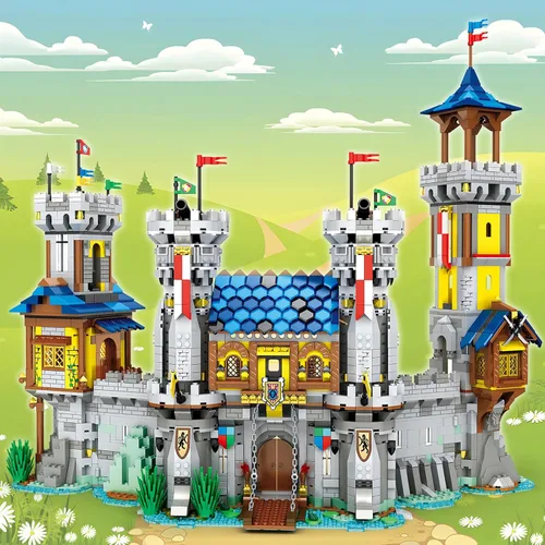 Miniatura 2 de JMBricklayer Juego de construcción de castillo medieval para adultos, ideas de modelo de casa, juego de construcción con luz LED, coleccionable