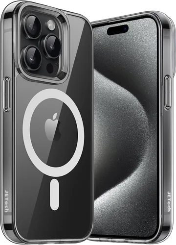 Miniatura 24 de JETech Funda magnética para iPhone 15 de 6.1 pulgadas, compatible con MagSafe, carga inalámbrica, a prueba de golpes, con parte trasera transparente