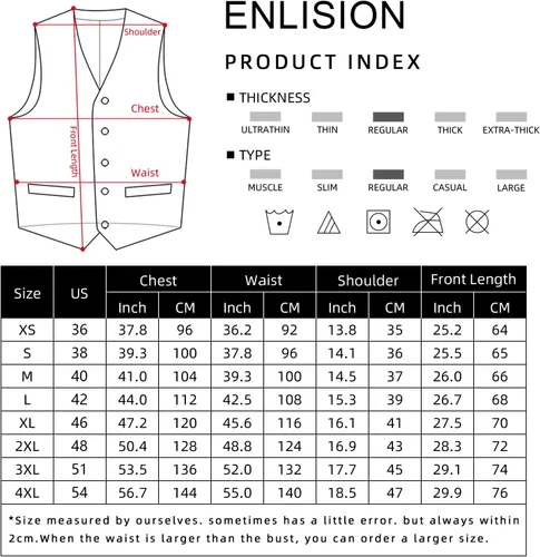 Miniatura 6 de Enlision - Chaleco de algodón para hombre