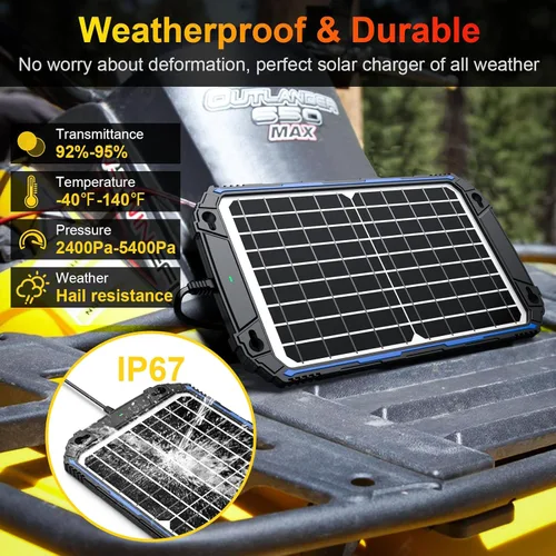 Miniatura 6 de SUNER POWER Cargador de batería solar impermeable de 12 W 12 V y mantenedor Pro, controlador de carga MPPT UltraSmart integrado, kit de carga