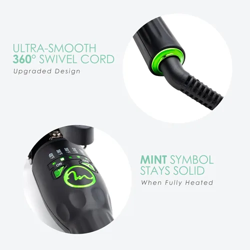 Miniatura 7 de MINT REVAMP - Rizador de barril extra largo de 1 pulgada, peinado más fácil y rápido para cabello largo, rizador de cerámica verdaderamente iónico
