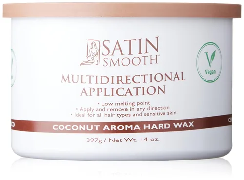 Miniatura 17 de Cera depilatoria en crema de lujo Satin Smooth - Cera suave para cara y cuerpo, depilación profesional para piel sensible, cabello grueso y rizado