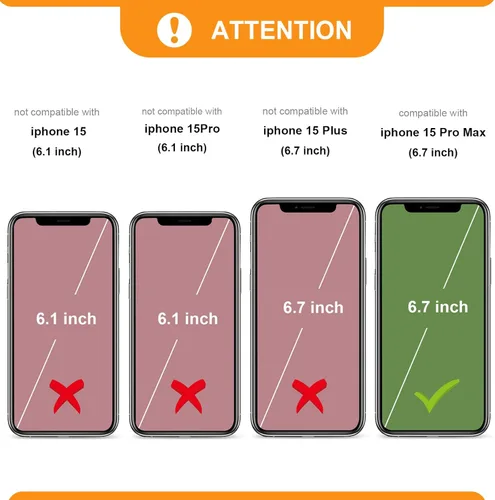 Miniatura 2 de Bocasal Funda tipo cartera cruzada para iPhone 15 Pro Max, con bloqueo RFID, de piel sintética, con cremallera, funda tipo cartera con función atril