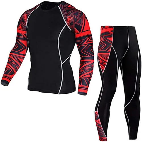 Conjunto de 2 piezas de chaqueta de manga larga para hombre, gimnasio, correr, fitness, pantalones de compresión, camiseta de manga larga, conjunto