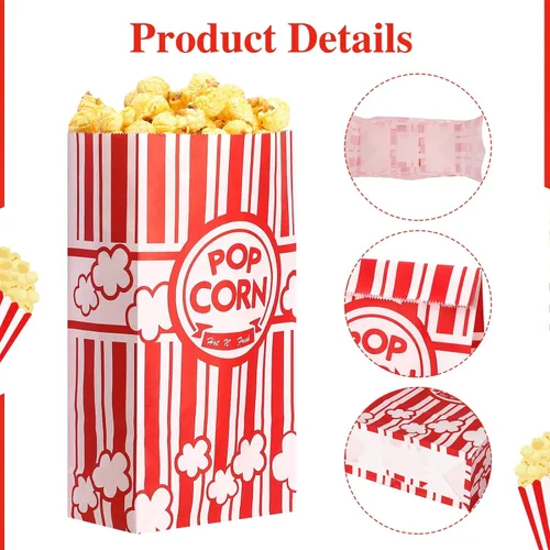 Miniatura 3 de 58 bolsas de palomitas de maíz, bolsas de papel de 2 onzas, porciones individuales a granel para máquina de maíz pop, noches de cine, suministros