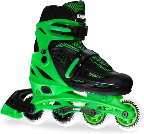 Miniatura 7 de Crazy Skates Patines en línea ajustables que se ajustan para adaptarse a cuatro tamaños Black