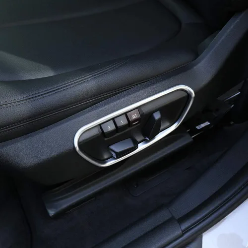 Miniatura 4 de YIWANG - Marco de botón de ajuste lateral del asiento ABS cromado 2 piezas para BMW X1 F48 2016-2019, para BMW Serie 1 118i 120i 125i f52, para BMW