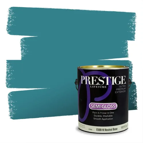 Miniatura 654 de Pintura Exterior + imprimación PRESTIGE, todo-en-uno, 1 galón, acabado mate, color comparable al Valspar* Royal Gray* VS151-Gris real