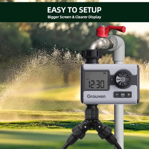 Miniatura 3 de Regadera de jardín con temporizador de agua programable con retardo de lluvia, sistema de riego manual, automático, 1 salida