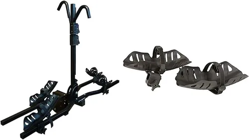 Swagman E-SPEC - Soporte para bicicleta con enganche aprobado para autocaravana y eBike + bandejas para neumáticos Swagman Chinook, color negro