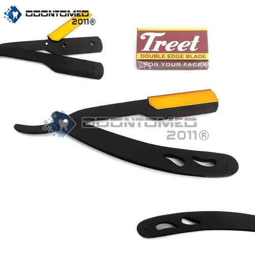 Miniatura 6 de OdontoMed2011® Rastrillo profesional de peluquería con borde recto, 5.3 in, resistente al deslustre y al óxido, afeitadora de calidad de salón