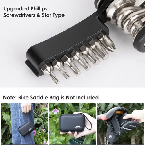 Miniatura 5 de WOTOW Kit de herramientas de reparación de bicicletas, multiherramienta 21 en 1 con llave de hueso, kit de herramientas portátil para bicicleta