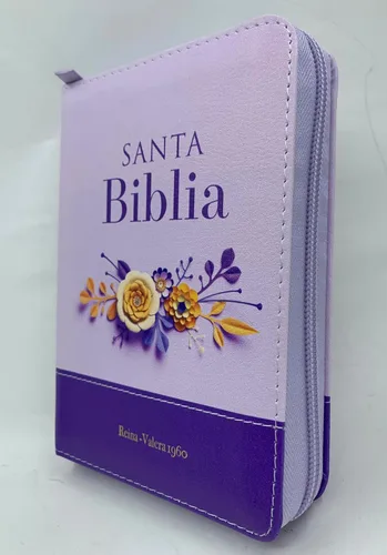 biblia tamaño bolsillo reina valera 1960 lila/ flores cierre con indice piel imitacion 8 puntos Imitation Leather – 1 Enero 2023