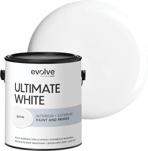 Miniatura 8 de EVOLVE Pintura blanca e imprimación definitiva en uno, blanco cáscara de huevo, 1 cuarto de galón, interior y exterior, cobertura de una capa