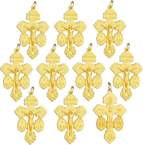 Medalla milagrosa/San Benito/Crucifijo Crucifijo Colgantes para DIY Rosario Collar Joyería Fabricación de Cuentas de Oración Combinar Medalla
