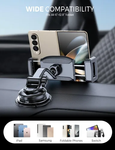 Miniatura 6 de eSamcore Abrazadera para tableta ampliada, clips de montaje de profundidad de 1.57 pulgadas para funda gruesa, ajuste de rótula de 0.669 in