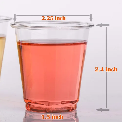 Miniatura 2 de Golden Apple, Vasos de plástico transparente de 100 onzas de 3 onzas. Mini tazas desechables, vasos de plástico, vasos de chupito de plástico, vasos