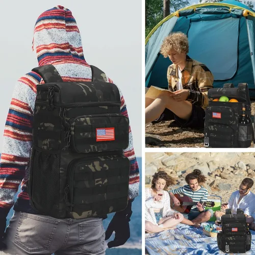 Miniatura 2 de Mochila térmica táctica, suave y ligera, a prueba de fugas, bolsa térmica aislada, bolsa térmica suave portátil impermeable para playa, viajes, Camo