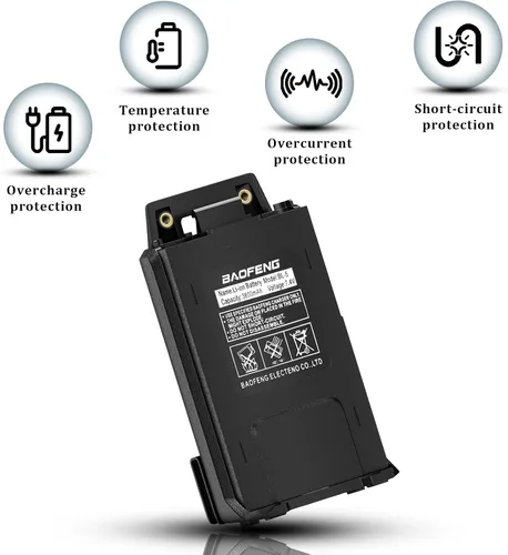 Miniatura 7 de Batería UV-5R Cargador tipo c de mayor capacidad 3800mAh Batería recargable BL-5 para radio bidireccional BF-F8HP UV-5RE RD-5R Radio jamón UV-5RTP