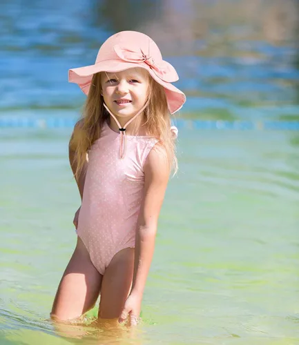 Miniatura 7 de Sombrero de sol para bebé niña con UPF 50+ sombrero de playa ajustable para exteriores con ala ancha