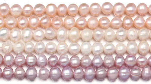 Miniatura 2 de Cuentas de perlas naturales 100% redondas de perlas de agua dulce sueltas para hacer joyas, collares, pulseras, dijes, 2 hebras de 0.197-0.236 in